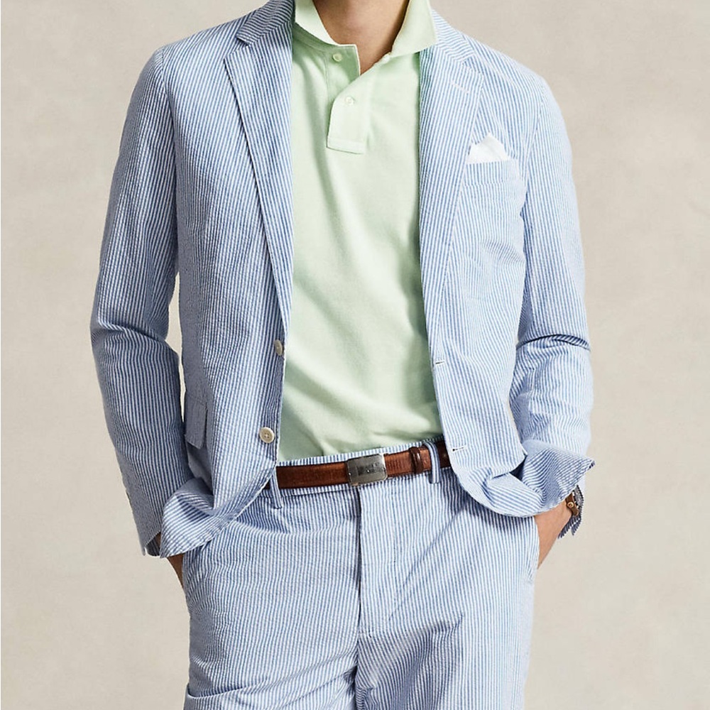 Polo Ralph Lauren Men’s Seersucker Blue Suit NWT